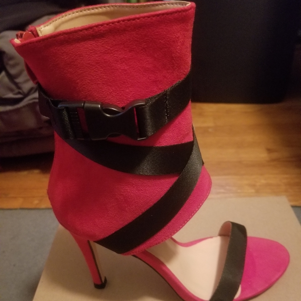 Sandle bootie with wrap around strap
